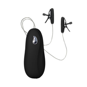 Heated Black Vibrating Nipple Teasers with Wired Controller – Dual Speed