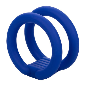 Admiral Blue Liquid Silicone Dual Ring Cock Cage – Performance Enhancer