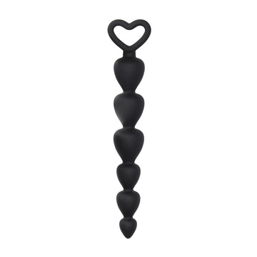 Black Silicone Anal Beads – 6 Tapered Beads for Gradual Pleasure