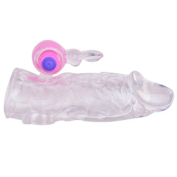 Clear Rabbit Vibrating Penis Extender with Ball Loop – Enhanced Stimulation