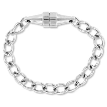 Brushed Steel Mini Magnetic Nipple Pincher with Chain – Strong Sensation