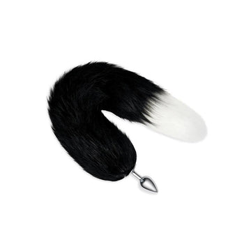 Black Foxtail Butt Plug with Metal Plug – Beginner Friendly Sensory Tail