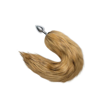 Brown Foxtail Butt Plug with Metal Plug – Beginner Friendly