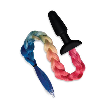 Rainbow Tail Butt Plug – Multicoloured Silicone Plug with Sensory Play