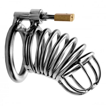 Master Series Bastille Stainless Steel Penile Confinement Cage – Secure BDSM Lock
