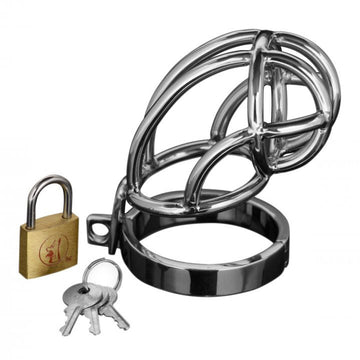 Master Series Captus Stainless Steel Locking Male Chastity Cage – Secure & Durable