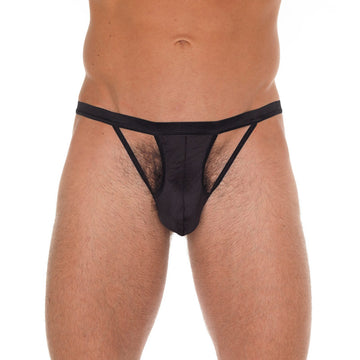 Men’s Black Cut Out G-String – One Size, Sexy Design