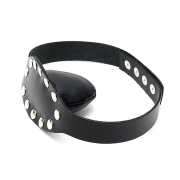 Genuine Leather Studded Gag with Soft Mouthpiece – Adjustable Fit
