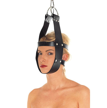 Genuine Leather Mask Hanger with Adjustable Buckles and Rings