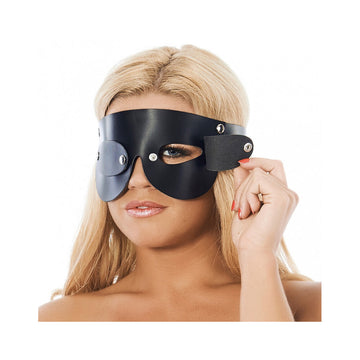 Adjustable Leather Blindfold with Detachable Blinkers for Sensory Play