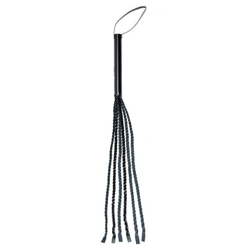 Genuine Leather Whip 25.5 Inches with 6 Plaited Strands – Black