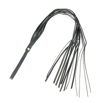 Genuine Leather Floppy Whip with Long Handle and Soft Strands