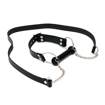 Genuine Leather Horse Bit Gag with Adjustable Reins – BDSM Accessory