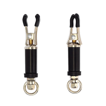 Black Adjustable Nipple Clamps – Sensation Play with Comfortable Pressure Control