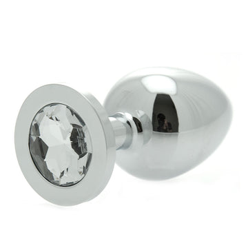 Jewelled Crystal Stainless Steel Butt Plug – Silver