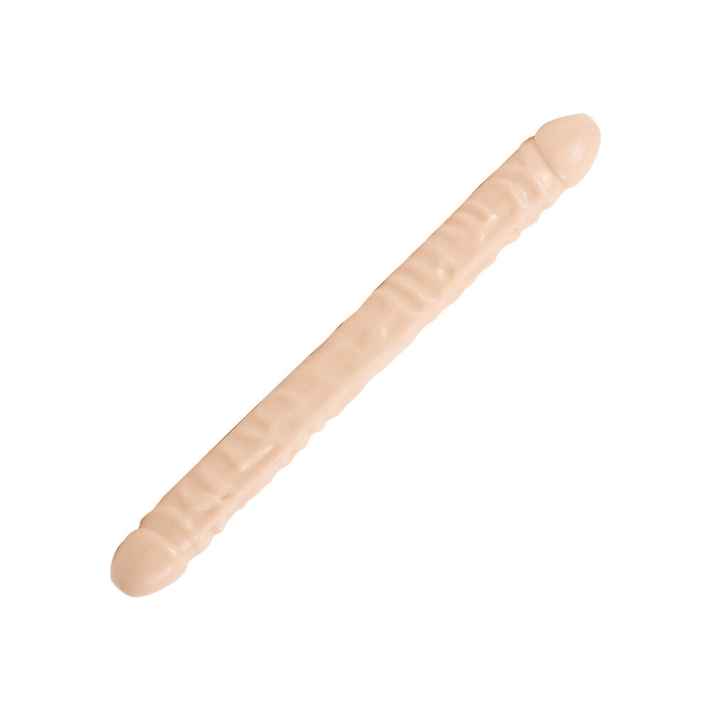 Double Header 18" Veined Double-Ended Dong in Flesh Pink