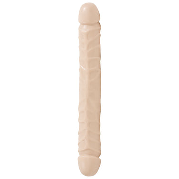 Jr Veined 12-Inch Double Header Dong – Flesh Pink Flexible Dildo