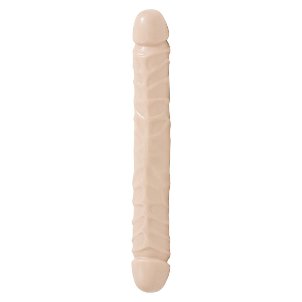 Jr Veined 12-Inch Double Header Bender Dong – Flesh Pink Flexible Dildo