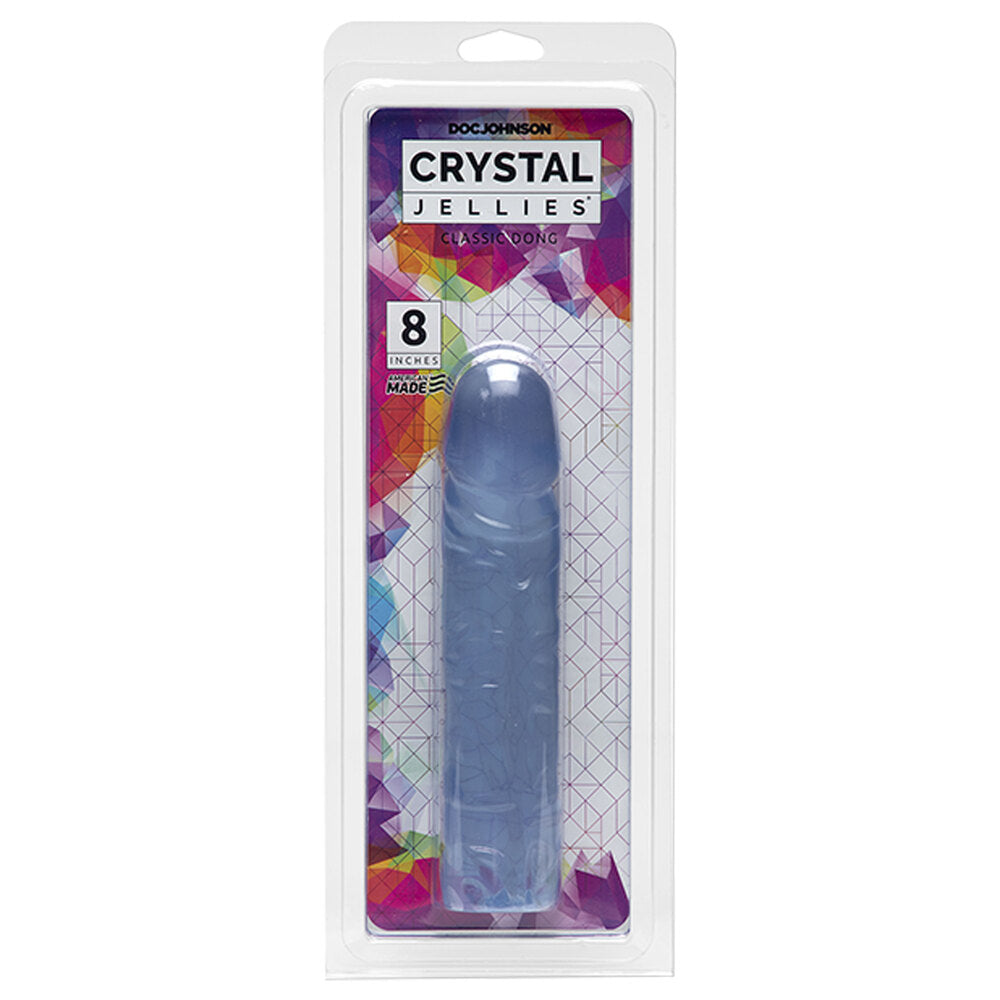 Crystal Jellies 8" Clear Dong – Flexible Veined PVC Dildo by Doc Johnson