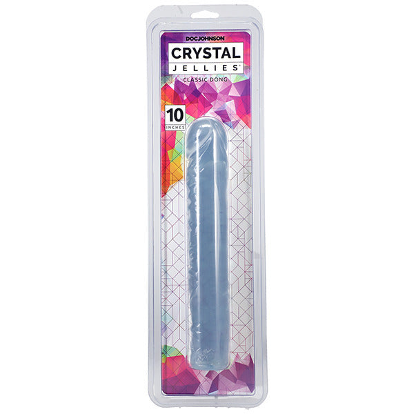 Crystal Jellies 10" Clear Dong – Flexible Veined PVC Dildo by Doc Johnson
