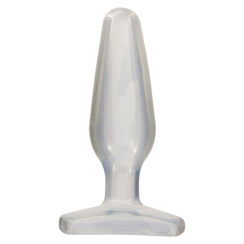 Crystal Jellies Medium Clear Butt Plug – Smooth Tear Drop Shape