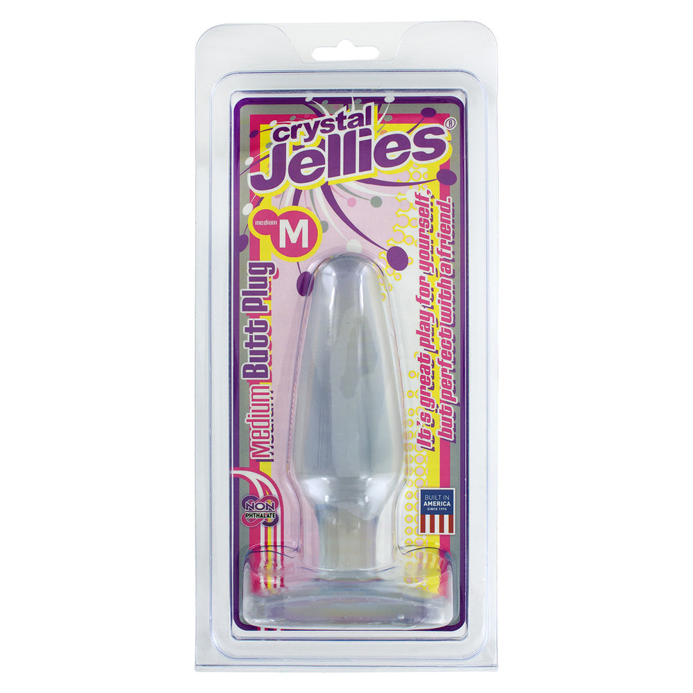 Crystal Jellies Medium Clear Butt Plug – Smooth Tear Drop Shape