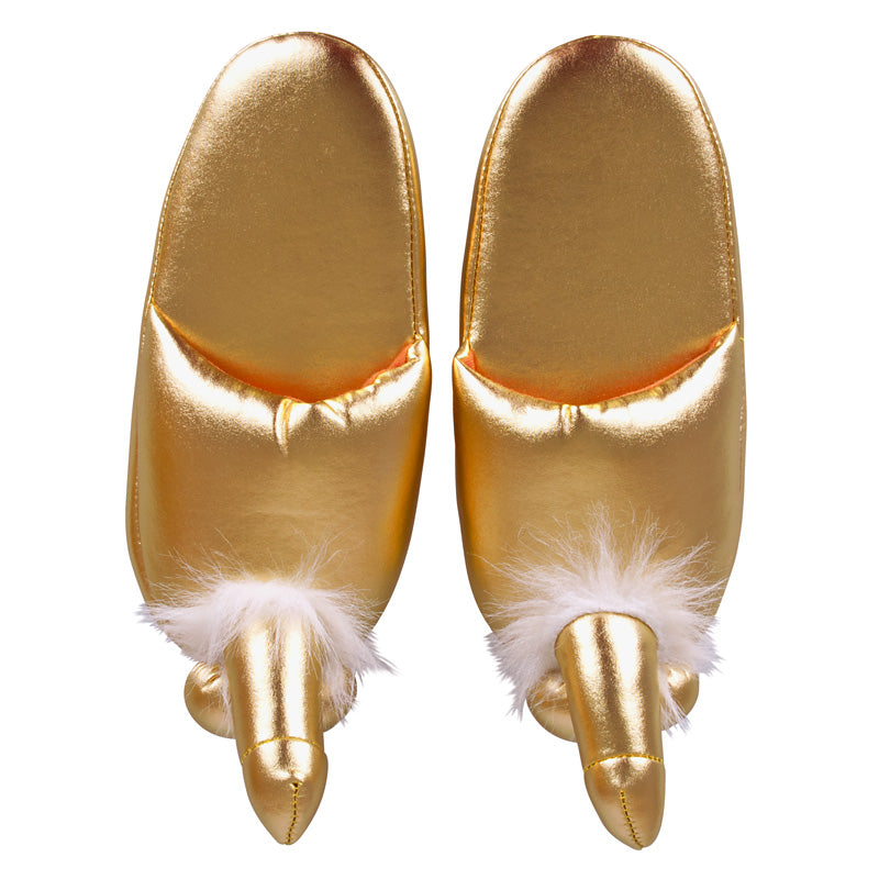 Golden Penis Novelty Slippers – Fun & Comfortable Fit Up To Size 42