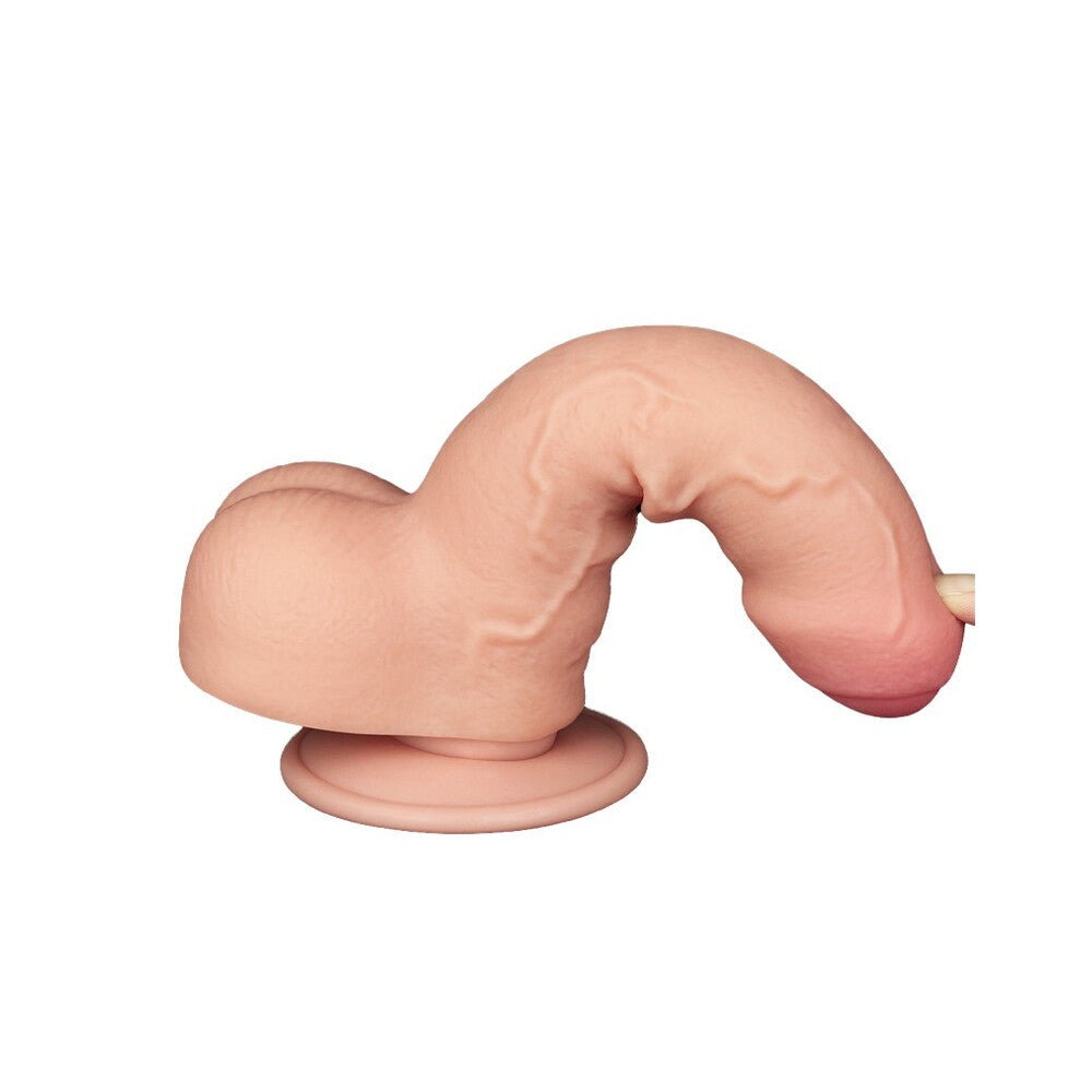 7" Lovetoy Sliding Easy Bend Skin Dildo – Realistic Flexible Suction Base