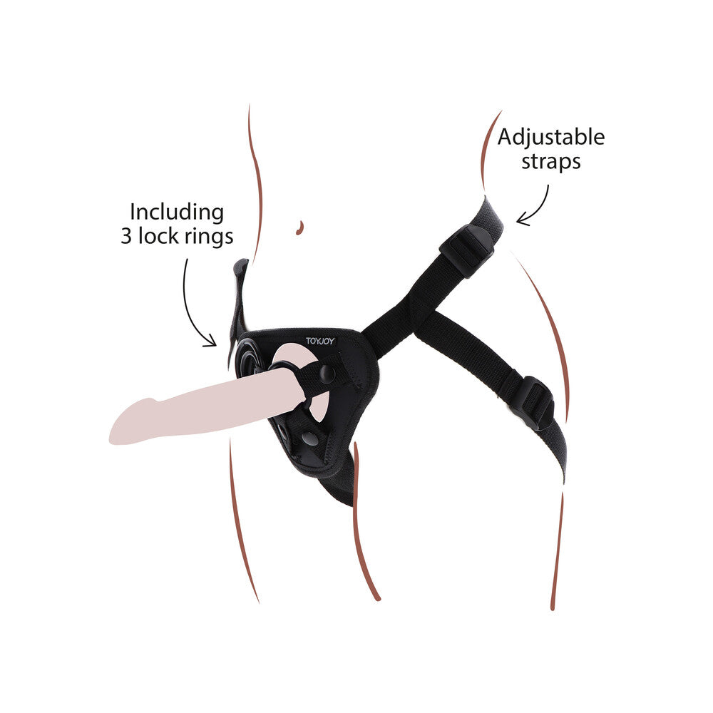 Get Real Adjustable Strap-On Harness with Silicone Rings