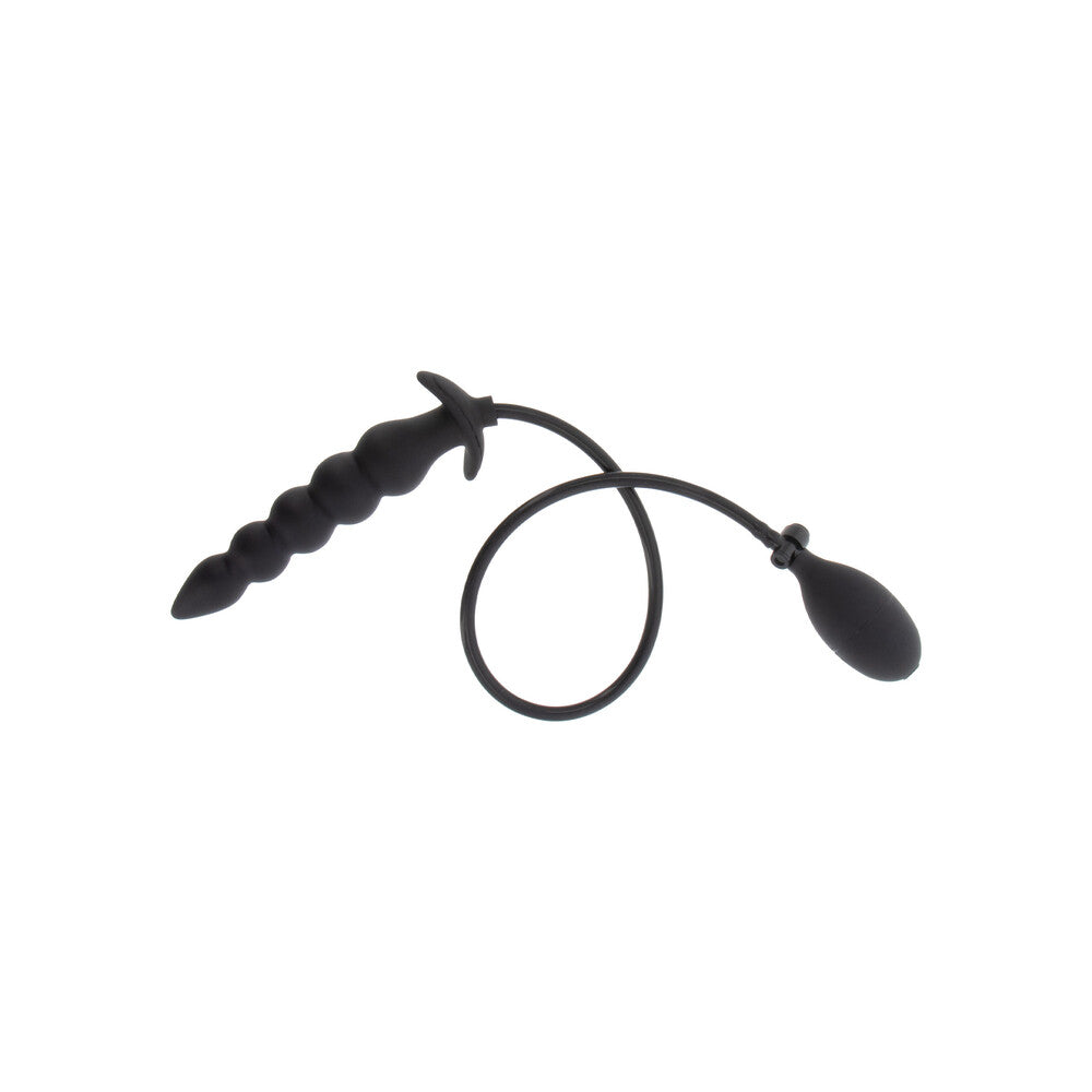 Hidden Desire Inflatable Ribbed Anal Plug with Quick Release Valve