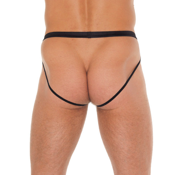 Men’s Black Pouch with Jockstraps – One Size, Comfortable Fit
