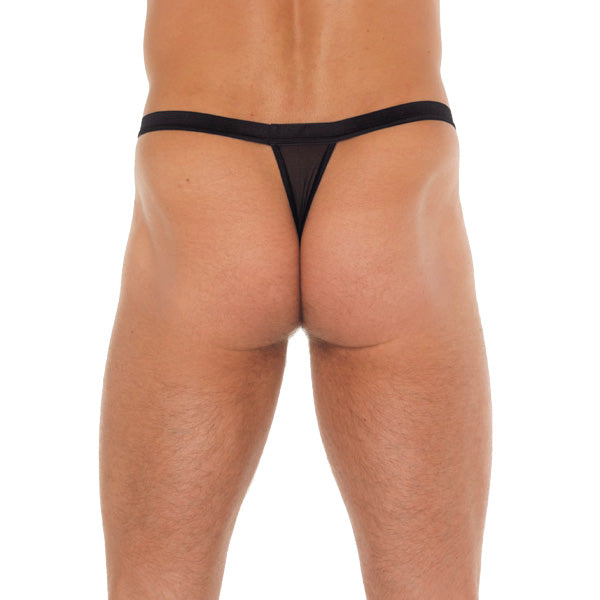 Men’s Black G-String with Red Pouch – One Size