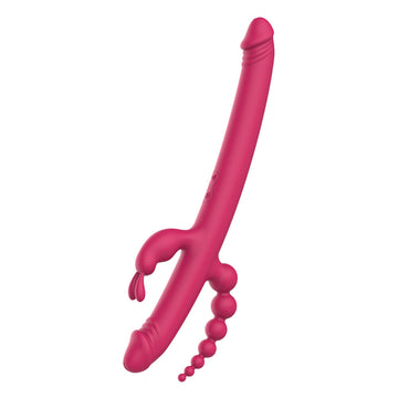 Essentials Anywhere Pleasure Vibe Pink – Versatile Multi-End Vibrator with Rabbit and Anal Beads
