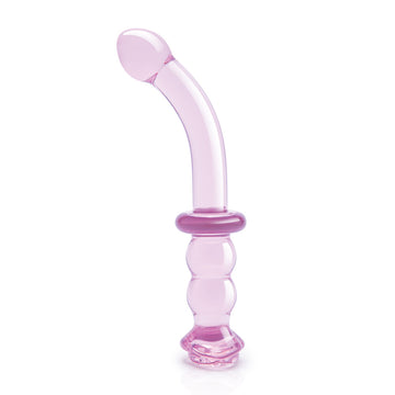 Glaze Glass Rosebud G-Spot Dildo – Elegant Curved Borosilicate Glass Toy