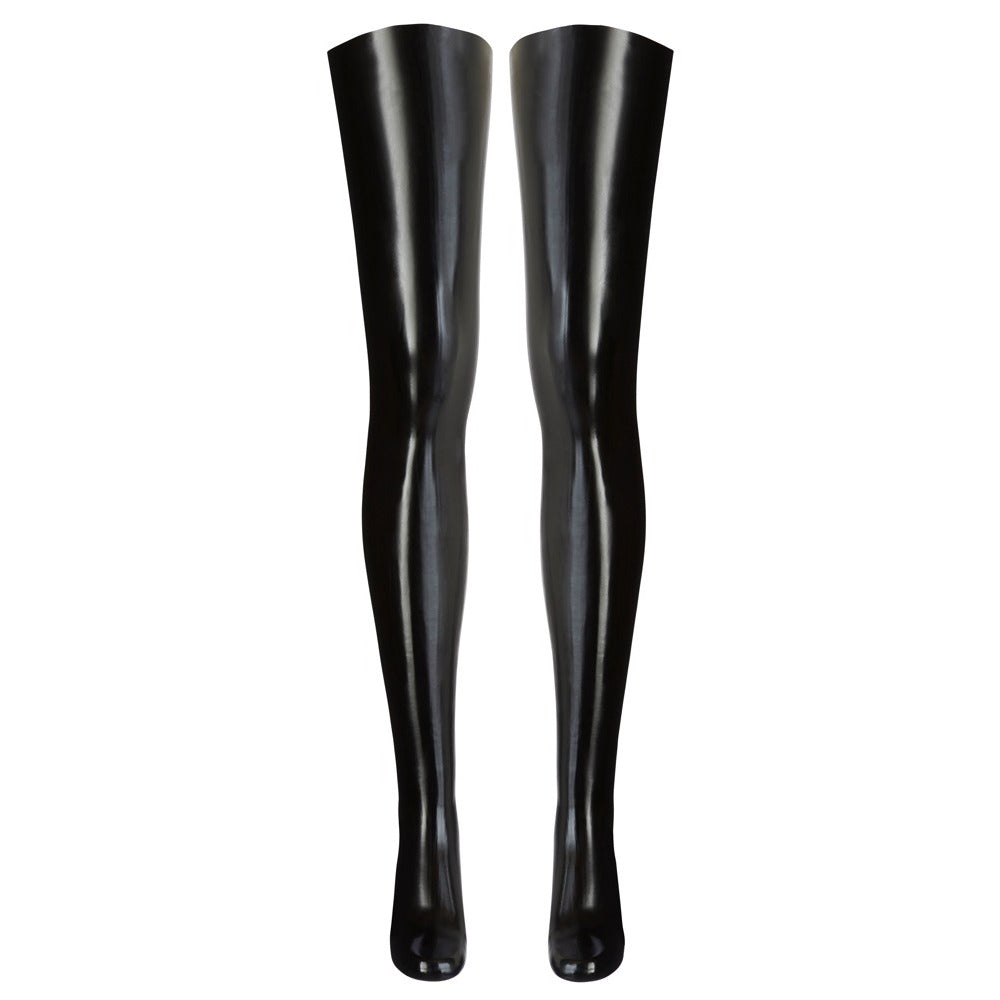 LateX Black Skinny Thigh-High Stockings – Sleek & Sensual