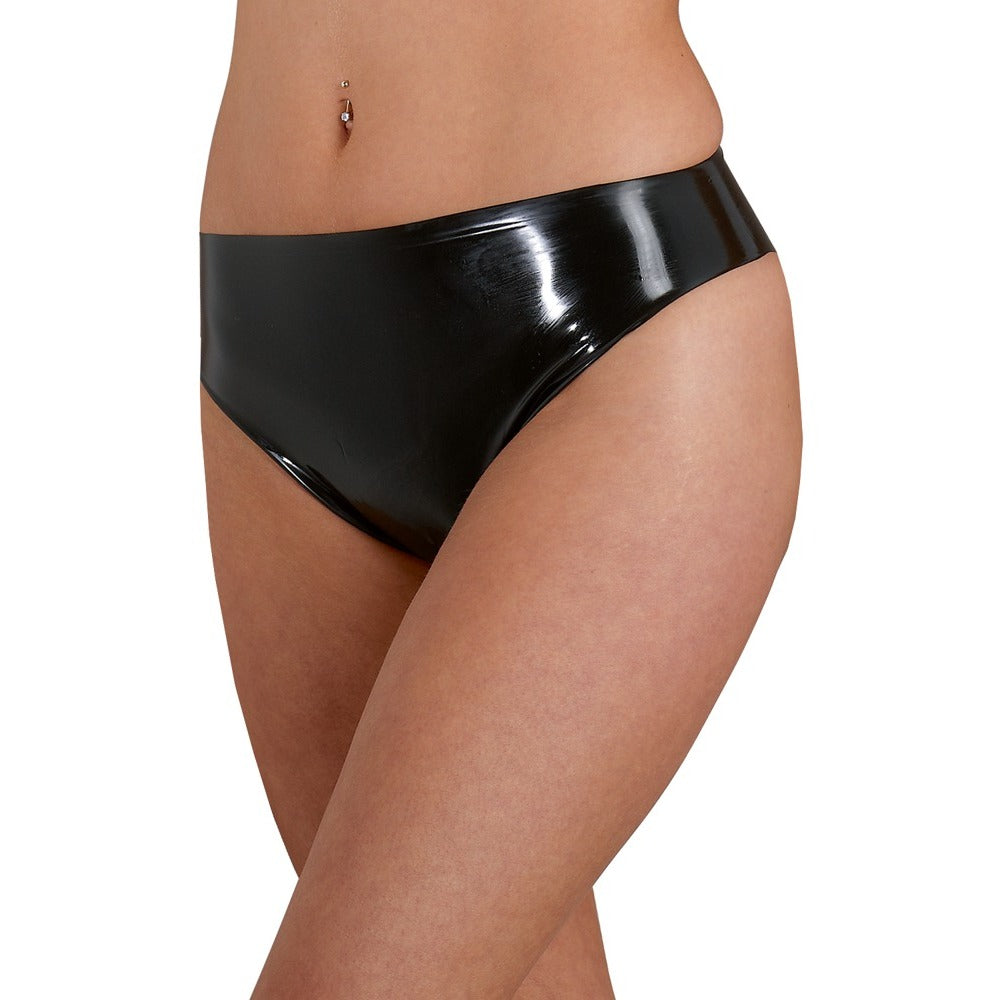 LateX Black Simple Panties – Classic & Sleek Design