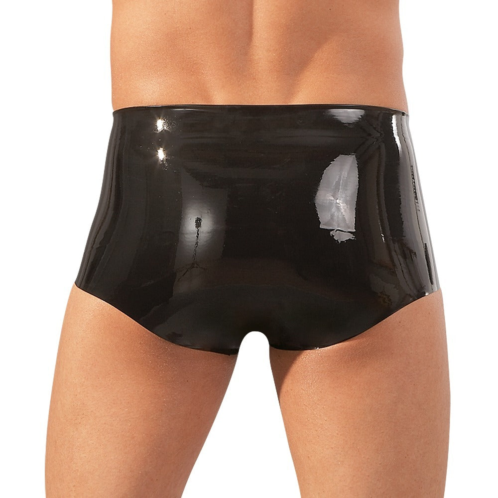 LateX Black Boxers with Penis Sleeve – Glossy & Sexy Men’s Underwear