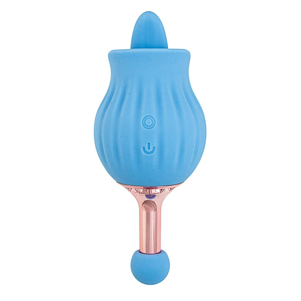 Rechargeable ClitTastic Rose Bud Dual Massager with 15 Functions