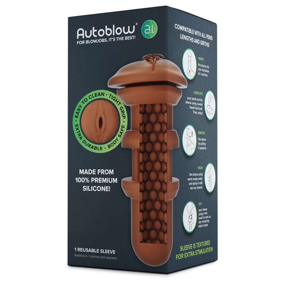 Autoblow A.I Reusable Vagina Sleeve – Realistic Silicone Replacement Sleeve