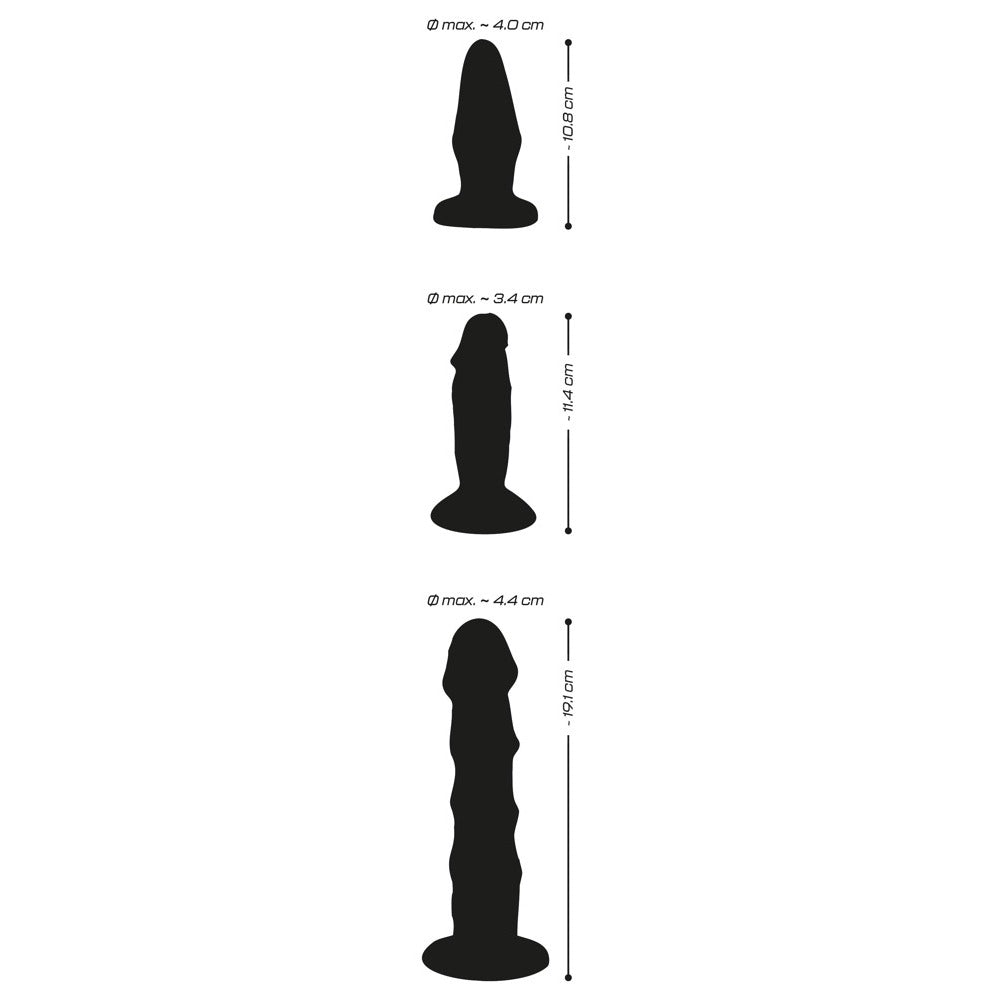 Crystal Clear Pink 3-Piece Anal Training Set with Suction Cups – Butt Plug & Dildos
