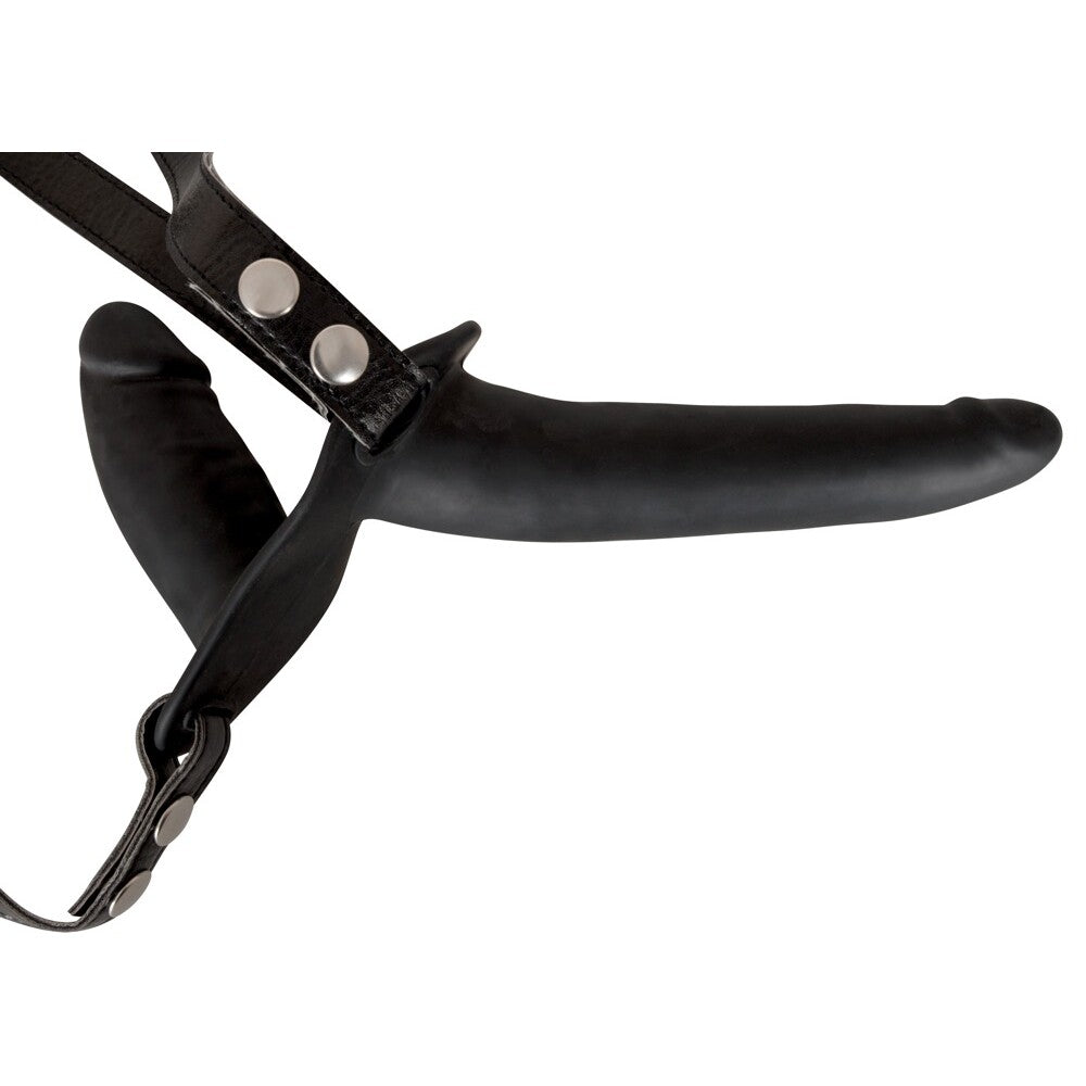 Black Double Dildo Strap-On – Adjustable Lesbian Strap-On with Two Dildos