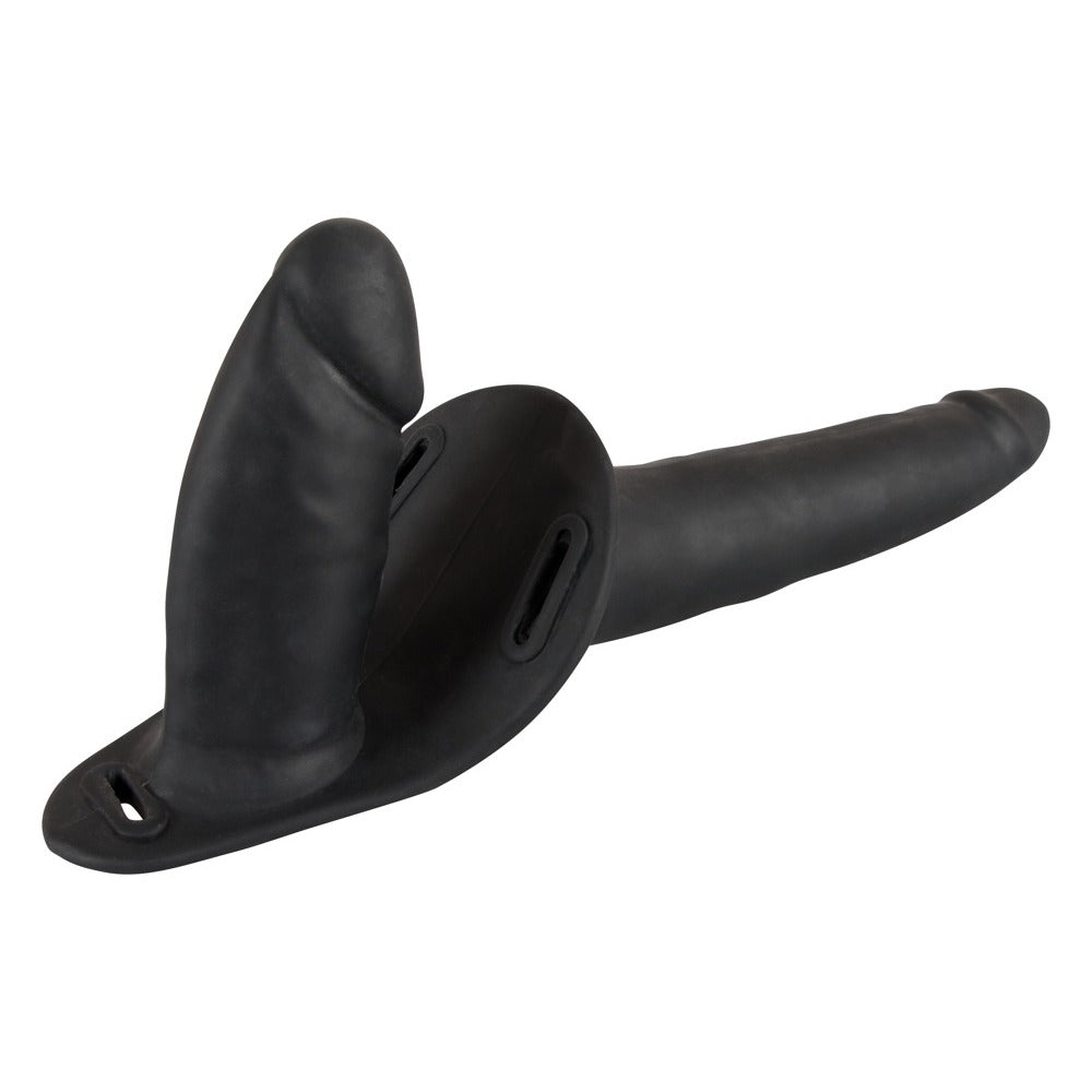 Black Double Dildo Strap-On – Adjustable Lesbian Strap-On with Two Dildos