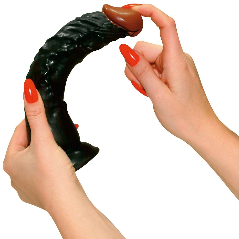 African Lover Black Realistic Suction Cup Dildo – Flexible & Harness Compatible
