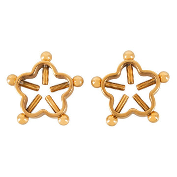 Bad Kitty Golden Flower Nipple Jewellery – Adjustable Stainless Steel Nipple Clamps with Elegant Floral Design