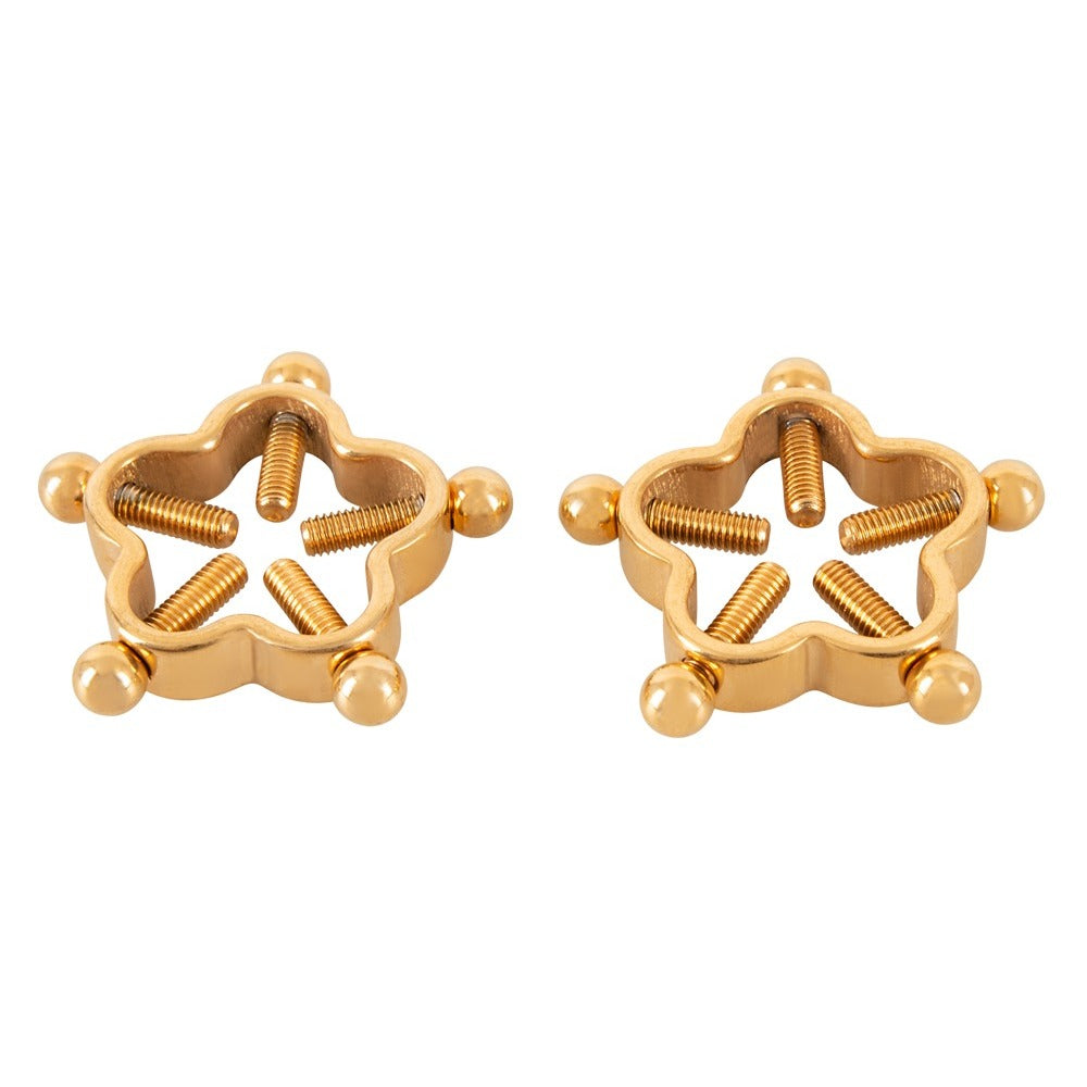 Bad Kitty Golden Flower Nipple Jewellery – Adjustable Stainless Steel Nipple Clamps with Elegant Floral Design