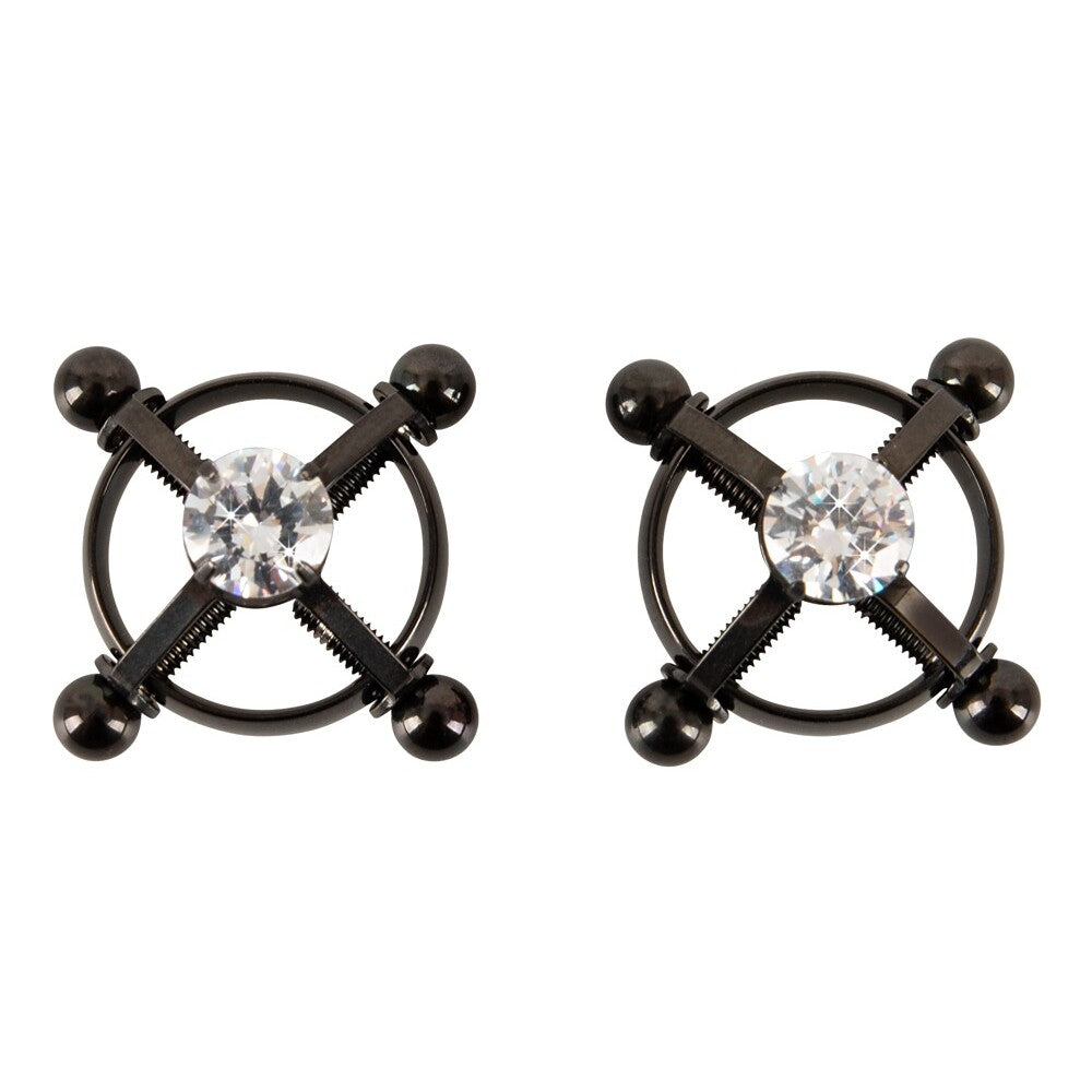 Bad Kitty Shiny Star Nipple Jewellery – Adjustable Stainless Steel Clamps with Decorative Gems