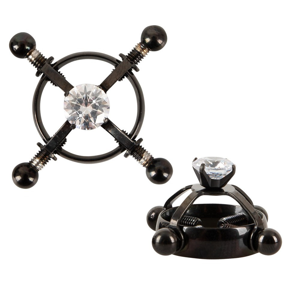 Bad Kitty Shiny Star Nipple Jewellery – Adjustable Stainless Steel Clamps with Decorative Gems