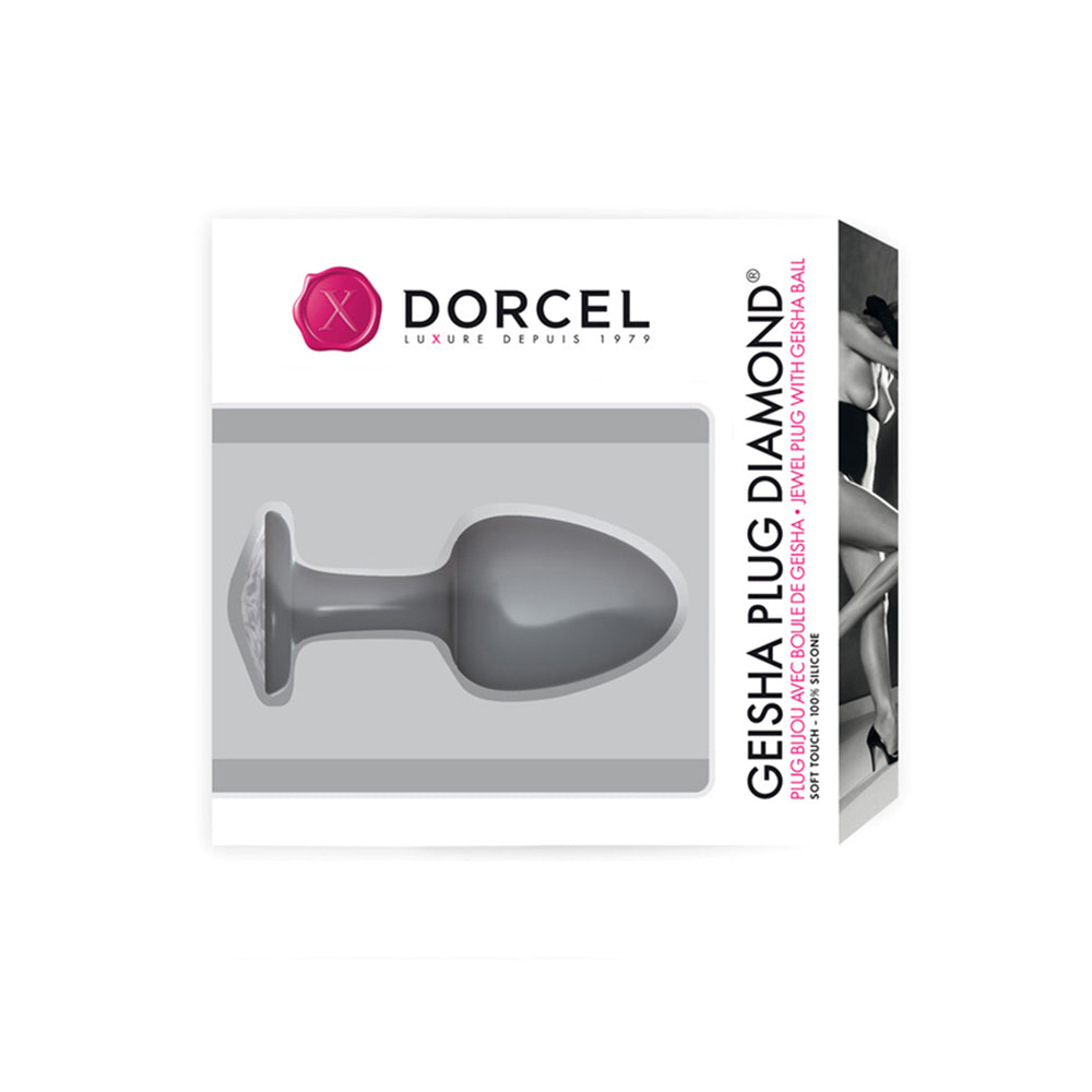Dorcel Medium Geisha Anal Plug Diamond – Weighted Silicone Plug with Sparkling Jewel Base