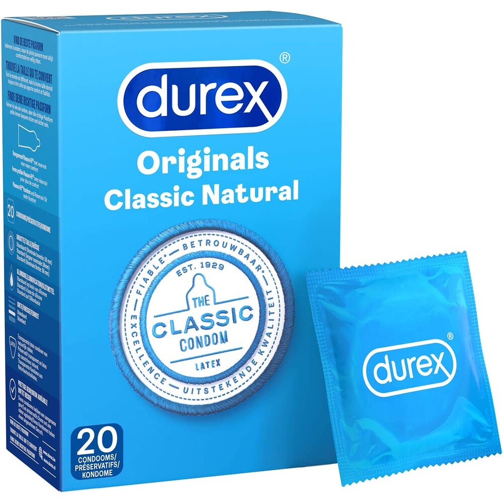 Durex Originals Natural Latex Condoms – 20 Pack