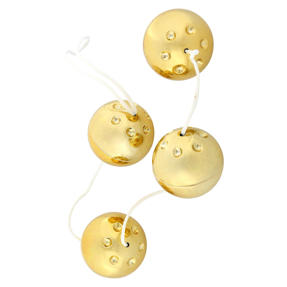 4 Gold Vibro Kegel Balls – Weighted Ben Wa Balls for Pelvic Strength & Pleasure
